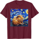 Guinea Pig Van Gogh Style Starry Night Graphic T-Shirt - T-Shirt | Maroon
