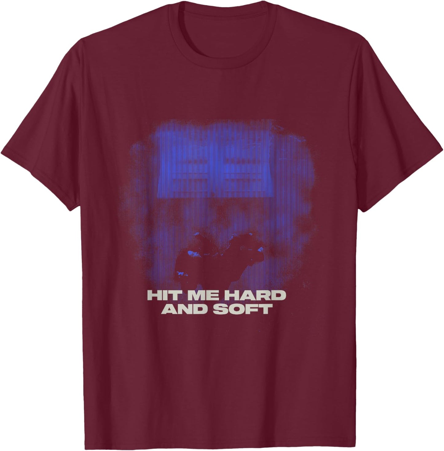 Official Billie Eilish HIT ME HARD AND SOFT Blue Photo T-Shirt - T-Shirt | Maroon