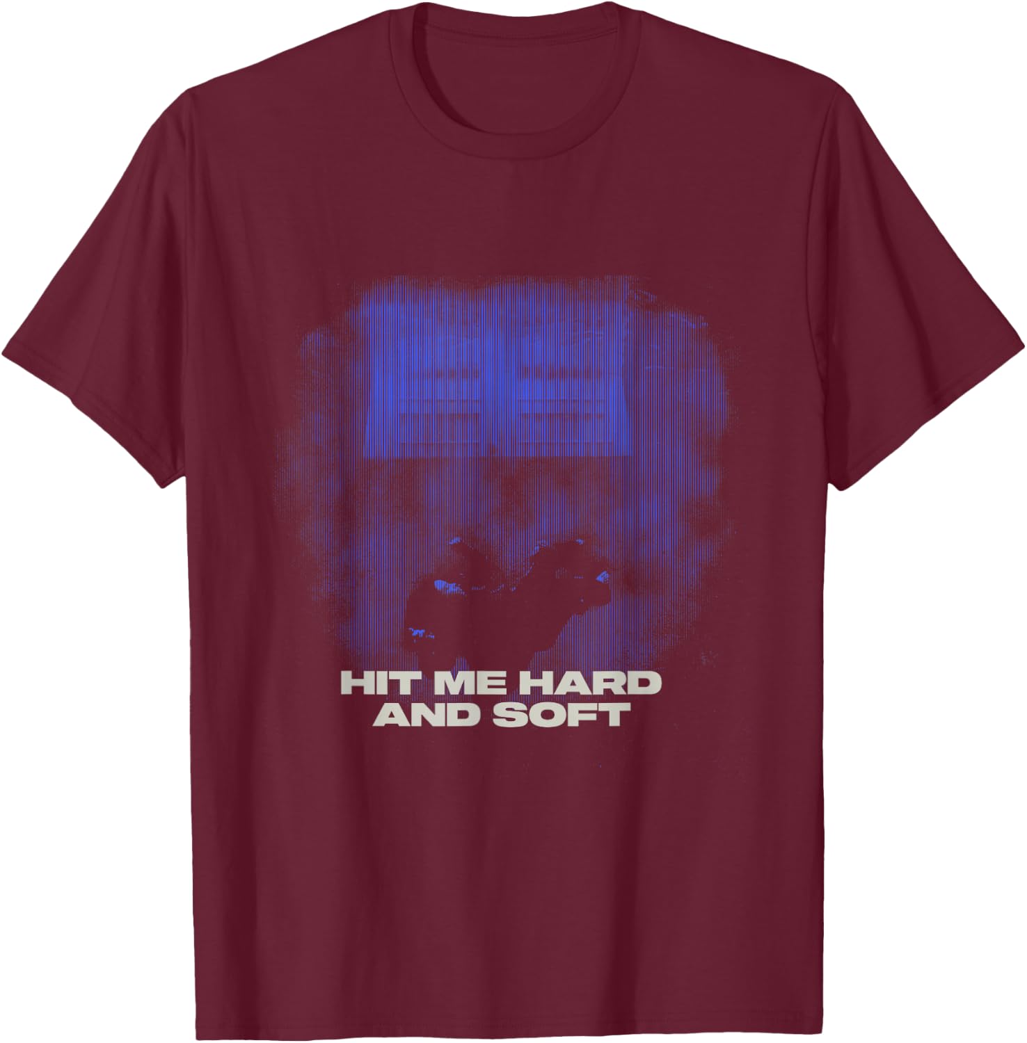 Official Billie Eilish HIT ME HARD AND SOFT Blue Photo T-Shirt - T-Shirt | Maroon