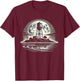 Rustic Water Tower Design - Moonlight Night T-Shirt - T-Shirt | Maroon