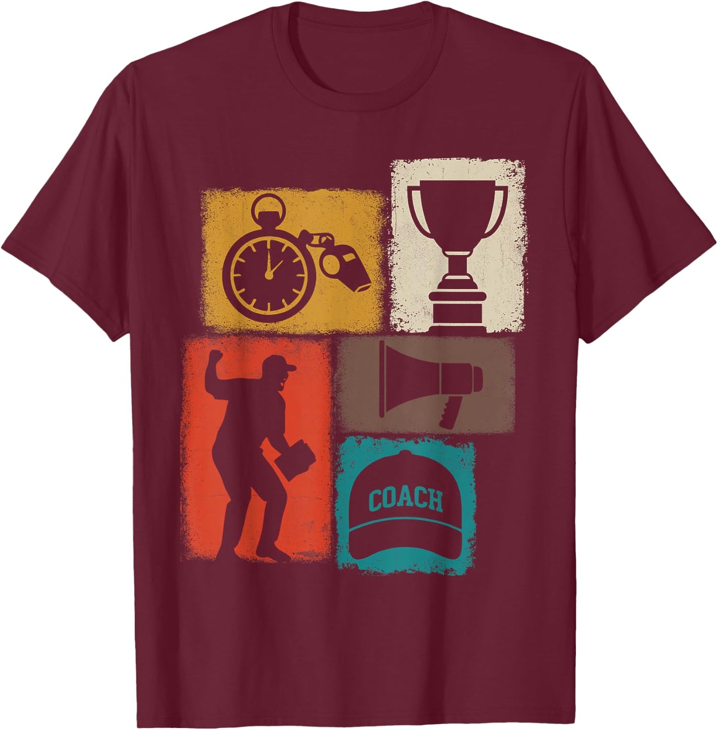 Coach Vintage Collage Instructor T-Shirt - T-Shirt | Maroon