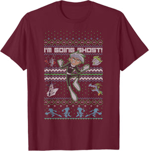 Danny Phantom Christmas I'm Going Ghost Ugly Sweater T-Shirt - T-Shirt | Maroon
