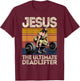 Vintage Jesus The Ultimate Deadlifter Funny Christian Gym T-Shirt - T-Shirt | Maroon