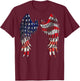 Distressed American Flag Angel Wings Shirt Kids Men T-Shirt - T-Shirt | Maroon