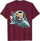 Space Kitten Spaceship Cat Cute Futuristic Galaxy Galactic T-Shirt - T-Shirt | Maroon