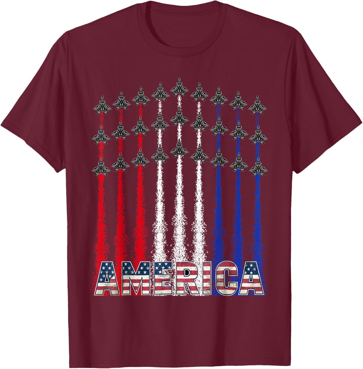 Patriotic Shirts For Boys Jet 4th Of July Shirts USA T-Shirt - T-Shirt | Maroon
