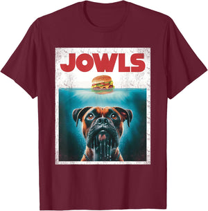 Funny Boxer Brown Brindle Jowls Burger, Wigglebutt Dog Mom Men Women Girls Kids T-Shirt - T-Shirt | Maroon