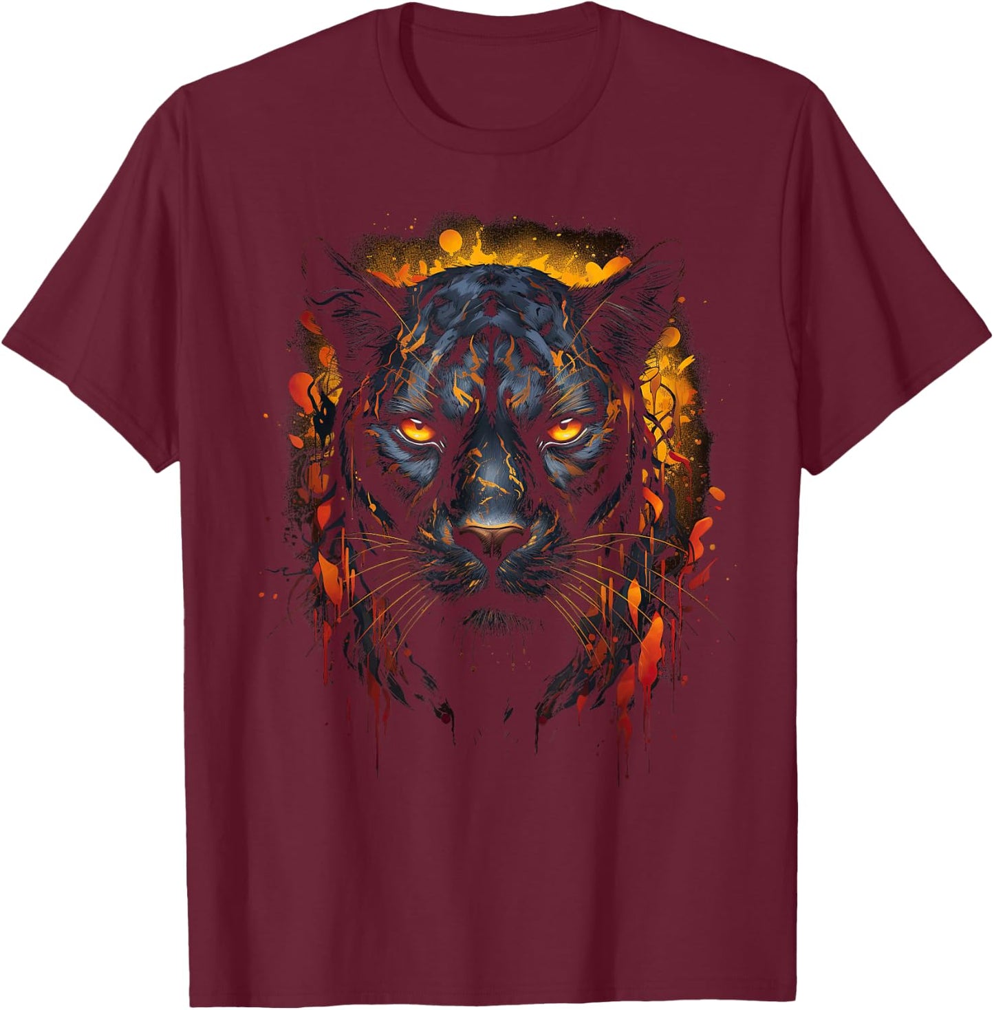Panther with beautiful eyes black panthers T-Shirt - T-Shirt | Maroon