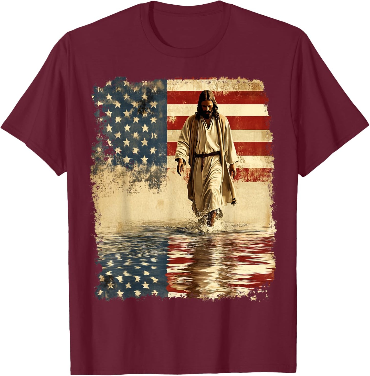 USA Jesus Christ T-Shirt - T-Shirt | Maroon