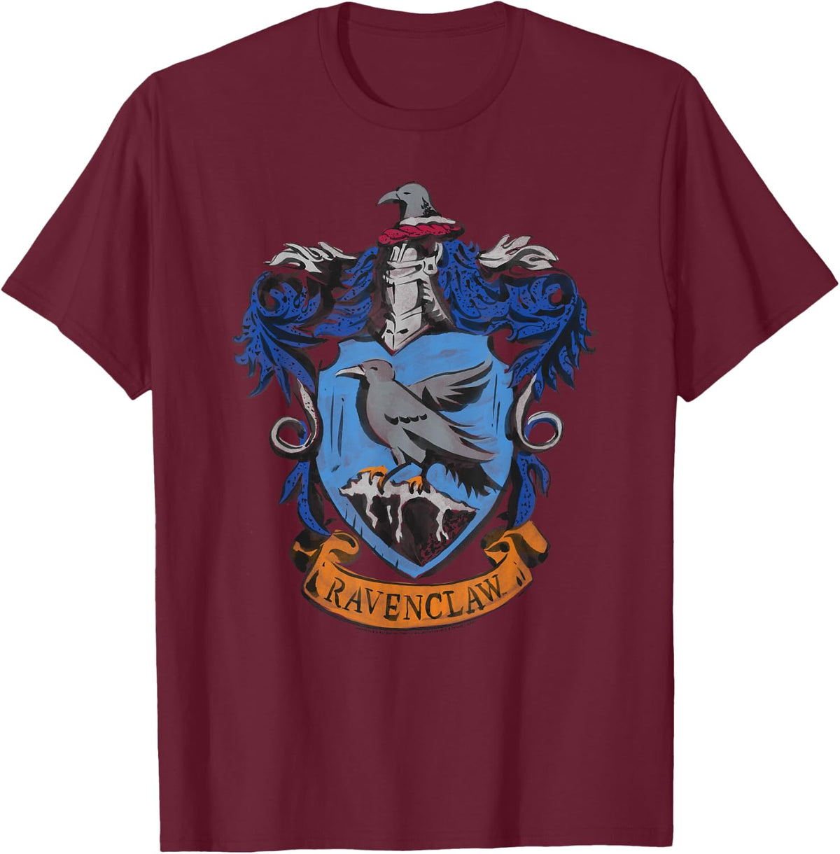 Harry Potter Drawn Ravenclaw Crest T-Shirt - T-Shirt | Maroon