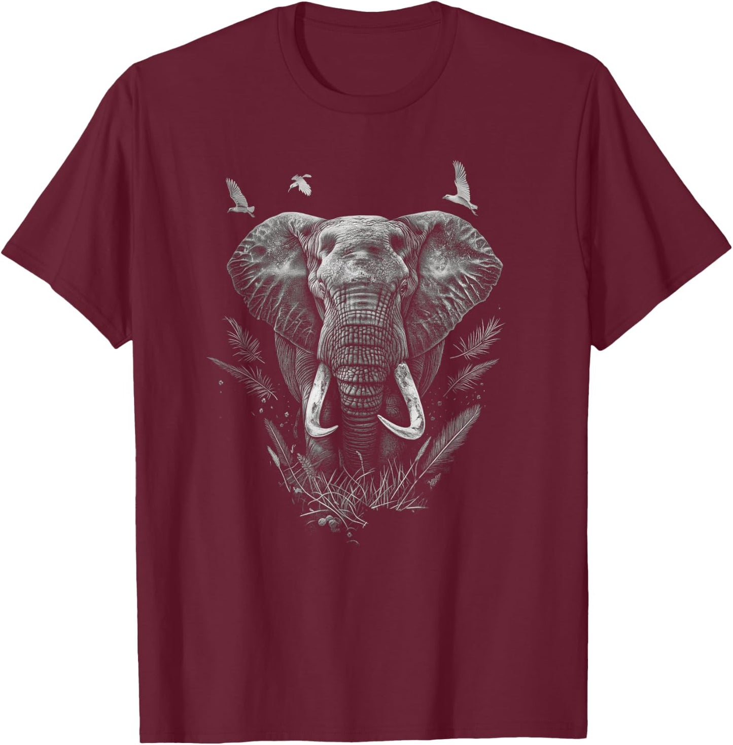 Elephant Lovers Funny For Man Woman Birds Lover T-Shirt - T-Shirt | Maroon