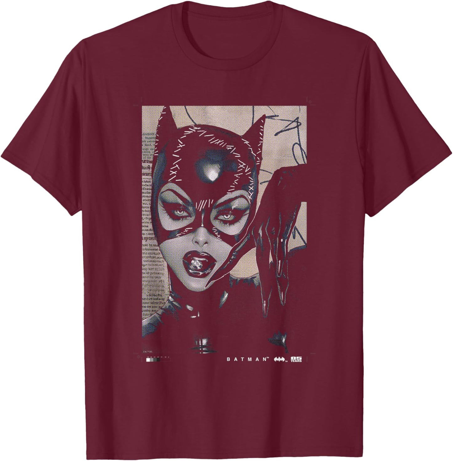 Batman Catwoman 85th Anniversary Comic Cover T-Shirt - T-Shirt | Maroon
