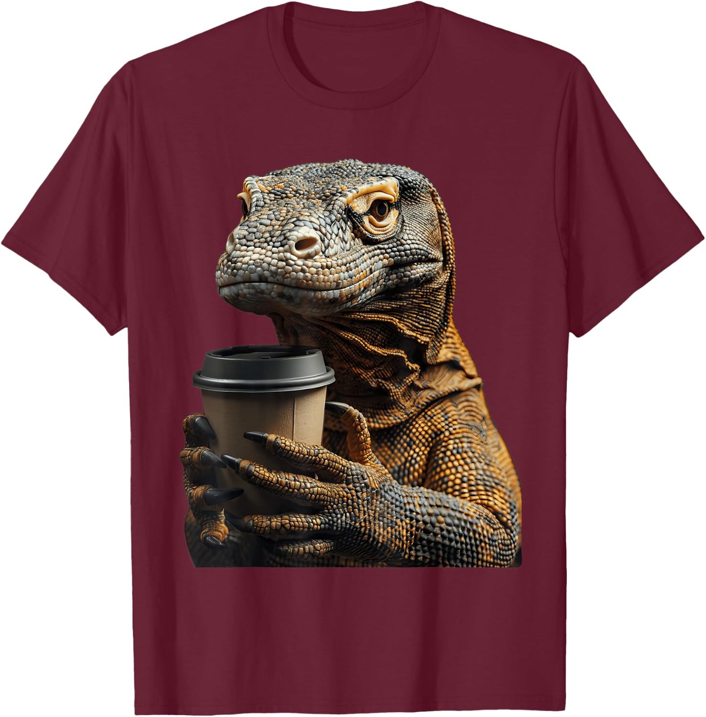 Komodo Dragon Coffee T-Shirt - T-Shirt | Maroon