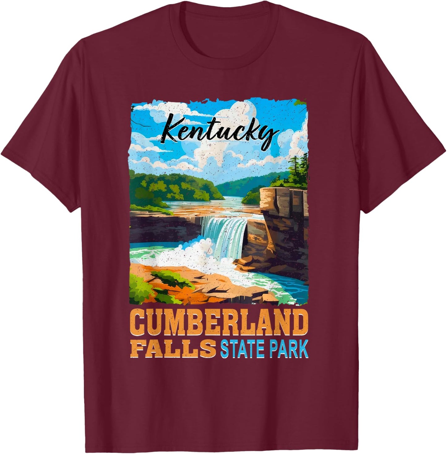 Cumberland Falls State Park Kentucky Hiking Vacay T-Shirt - T-Shirt | Maroon