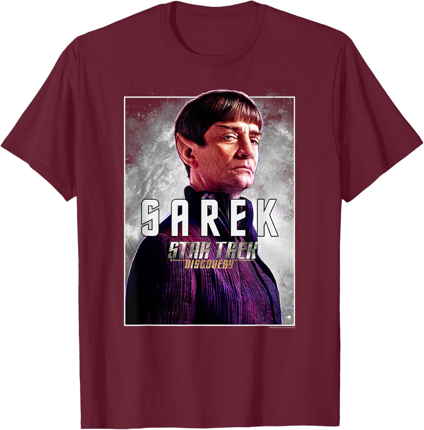 Star Trek Discovery Sarek Boxed Portrait T-Shirt - T-Shirt | Maroon