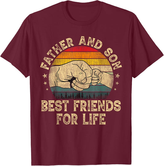 Father And Son Best Friends For Life Father's Day T-Shirt - T-Shirt | Maroon