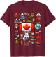 Vintage Historical Canada Symbols Maple Leaf For Canadian T-Shirt - T-Shirt | Maroon