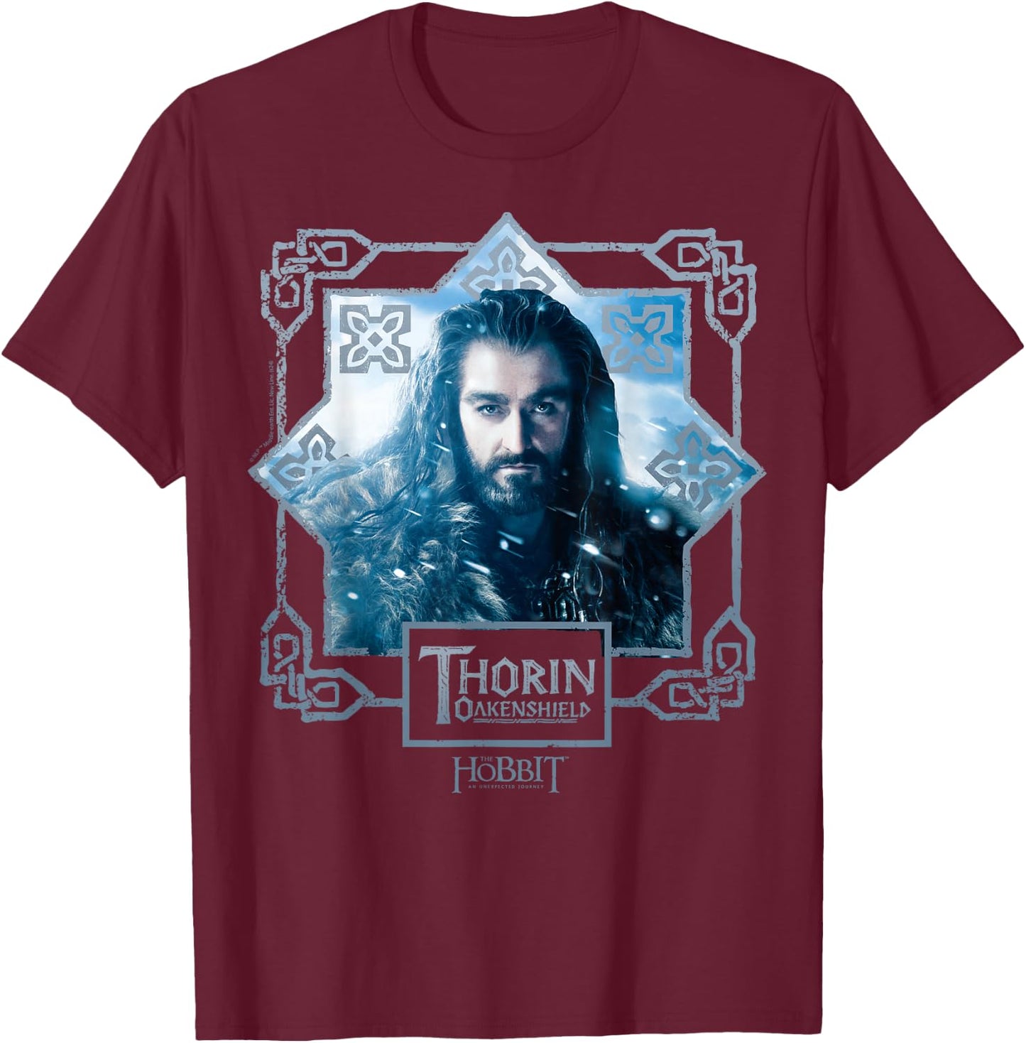 The Hobbit - Thorin Oakenshield : -Adults, Black, Small T-Shirt - T-Shirt | Maroon