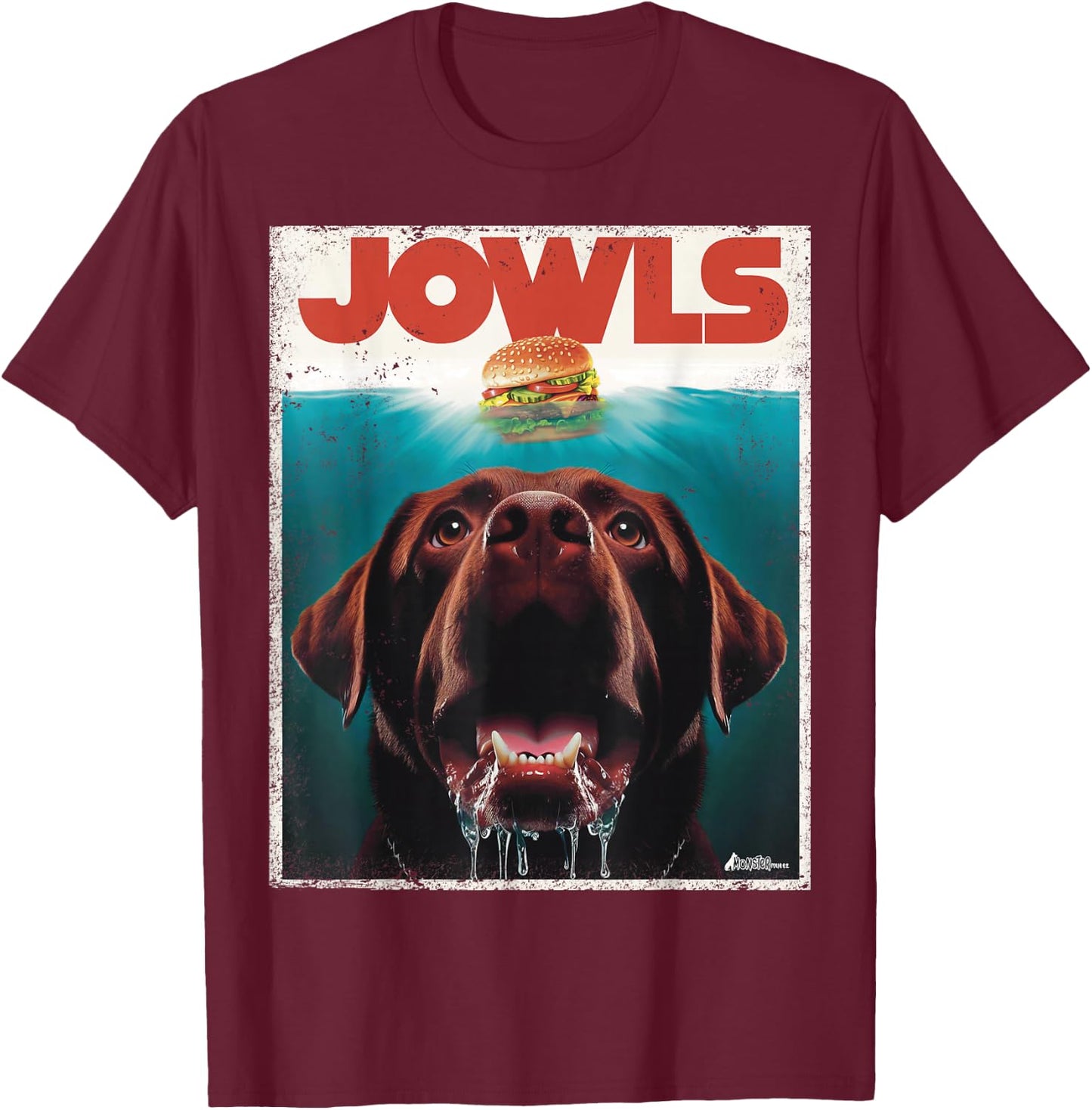 Funny Chocolate Lab Jowls, Labrador Retriever Dog Mom Dad T-Shirt - T-Shirt | Maroon