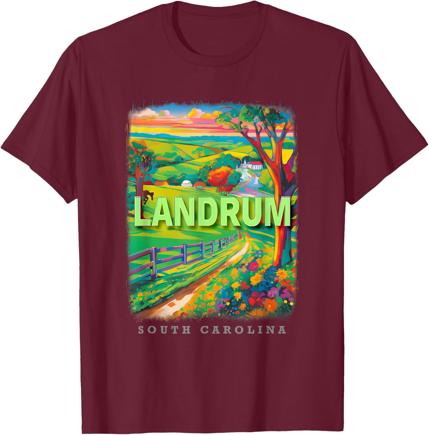 Landrum South Carolina SC Horse Country SD704 T-Shirt - T-Shirt | Maroon