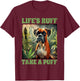 Boxer Smoking Weed Cannabis 420 Life's Ruff Take A Puff T-Shirt - T-Shirt | Maroon