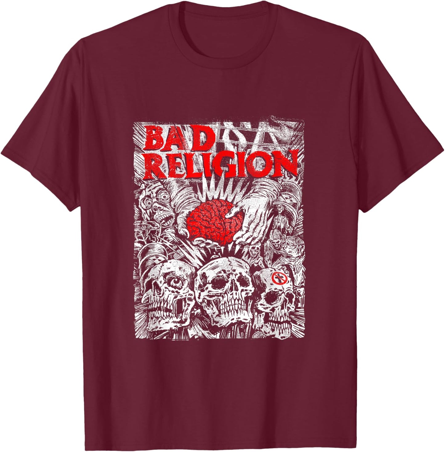 Bad Religion - Official Merchandise - Brain Surgery T-Shirt - T-Shirt | Maroon