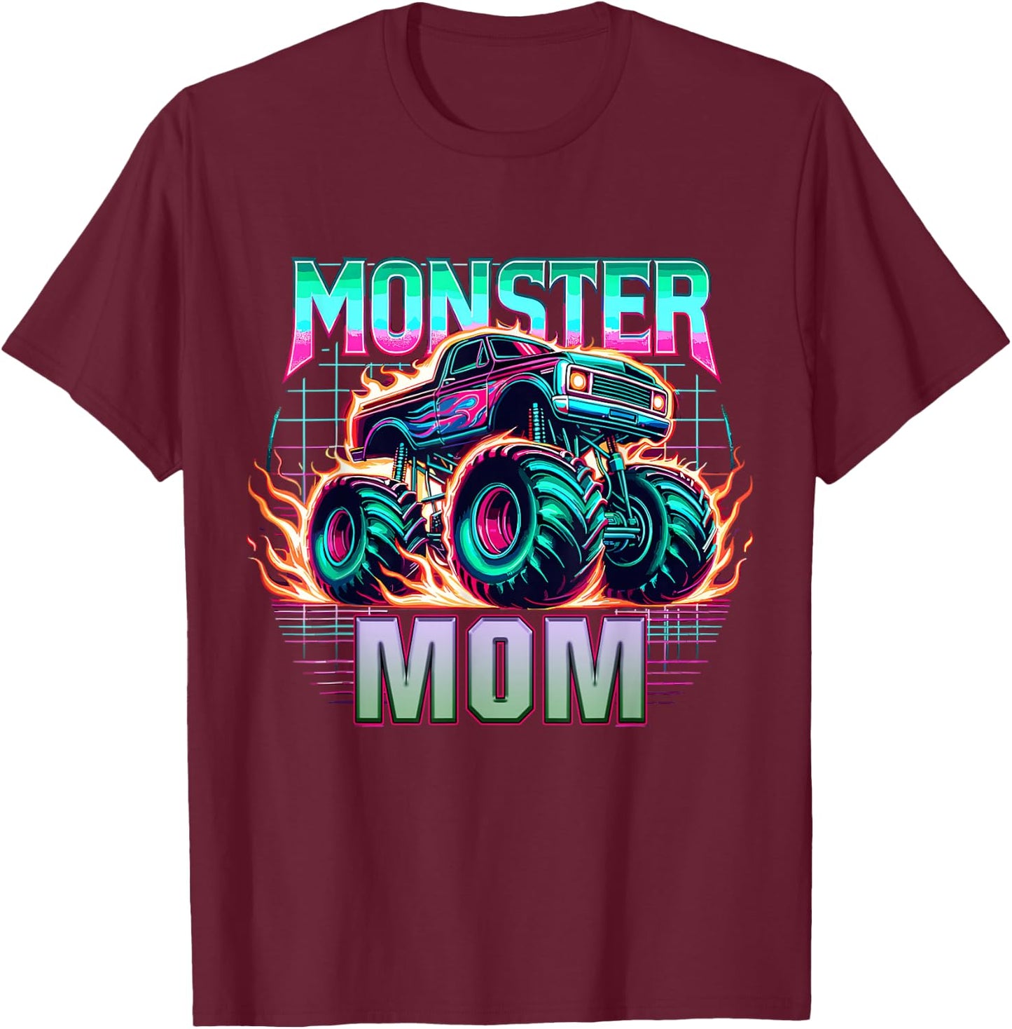 Monster Truck Mom Monster Truck Are My Jam Truck Lovers T-Shirt - T-Shirt | Maroon