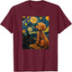 Cute Van Gogh Poodle Dog Starry Night Funny Women & Men T-Shirt - T-Shirt | Maroon