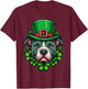 Funny Irish Pitbull Dog Shamrock St.Patrick's Day T-Shirt - T-Shirt | Maroon