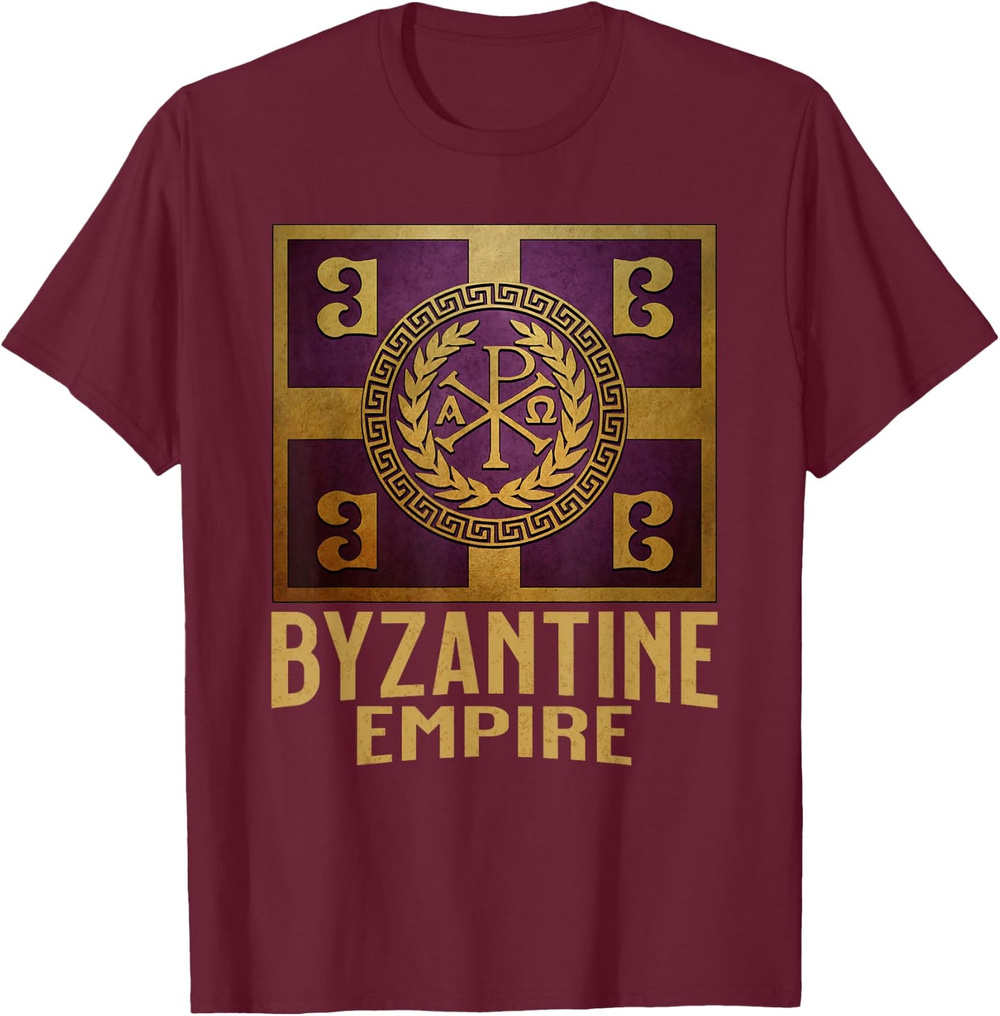 Byzantine Empire Flag Constantinople and Byzantium T-Shirt - T-Shirt | Maroon