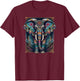 Mandala Elephant Wisdom Indian Elephant Zen Yoga Mindfulness T-Shirt - T-Shirt | Maroon
