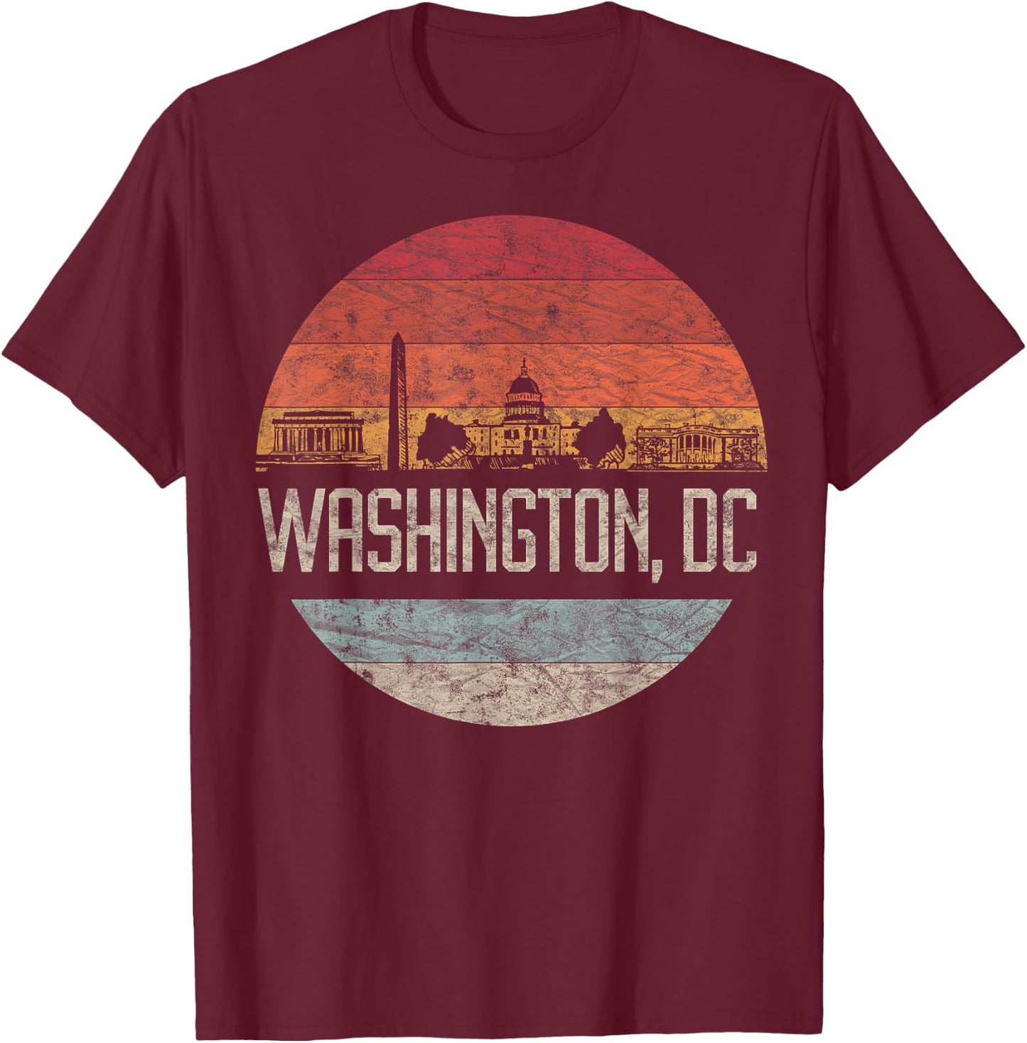 Washington D.C.Vacation Cherry Blossom White House Capitol T-Shirt - T-Shirt | Maroon
