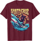 Santa Cruz California Summer Surfing Bigfoot Shark Women Kids T-Shirt - T-Shirt | Maroon
