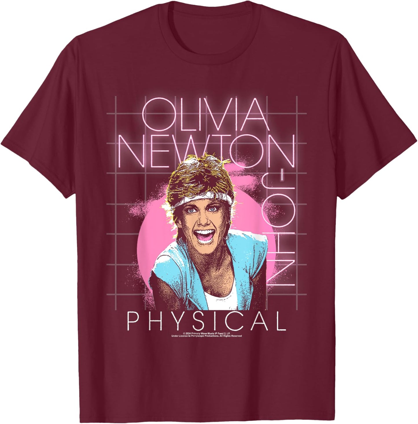 Popfunk Olivia Newton-John Let's Get Physical T-Shirt - T-Shirt | Maroon