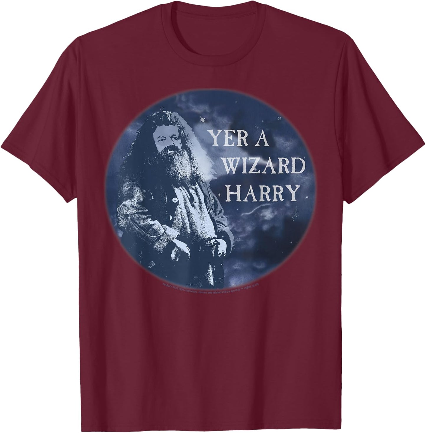 Harry Potter Hagrid Yer A Wizard Harry Portrait T-Shirt - T-Shirt | Maroon