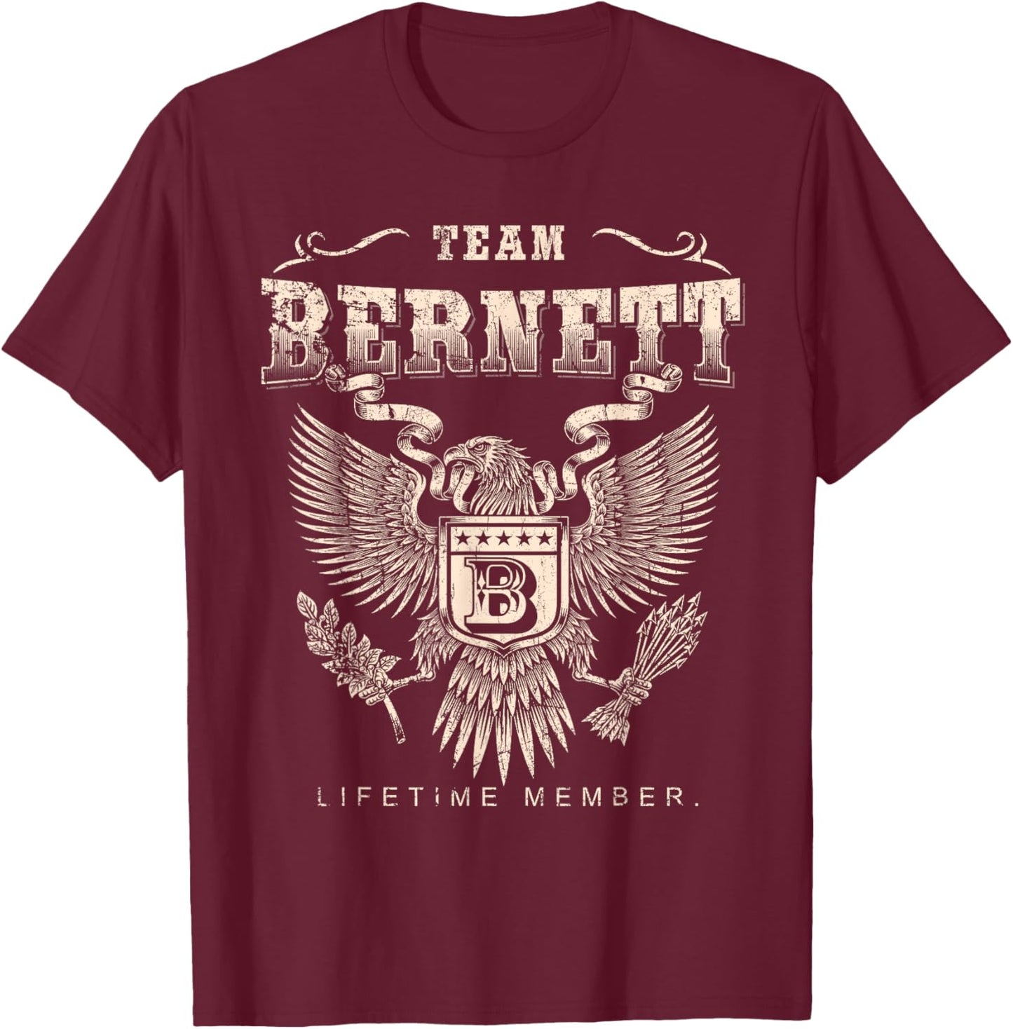 Team Bernett Lifetime Member - Bernett Name T-Shirt - T-Shirt | Maroon