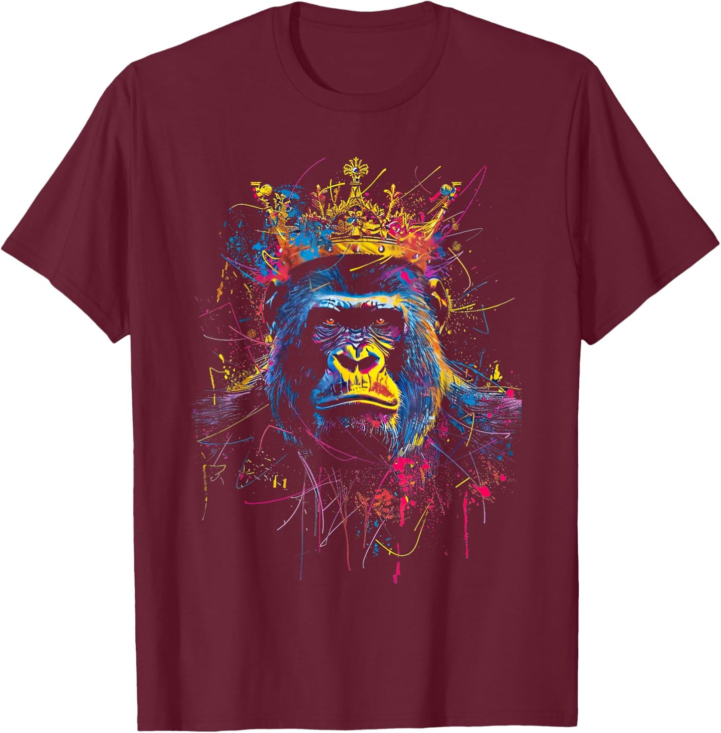 Gorilla King Alpha silverback T-Shirt - T-Shirt | Maroon