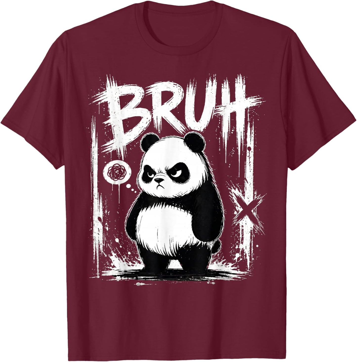 Cool Bruh Panda Funny Panda Men Women Kids Teens Animal T-Shirt - T-Shirt | Maroon