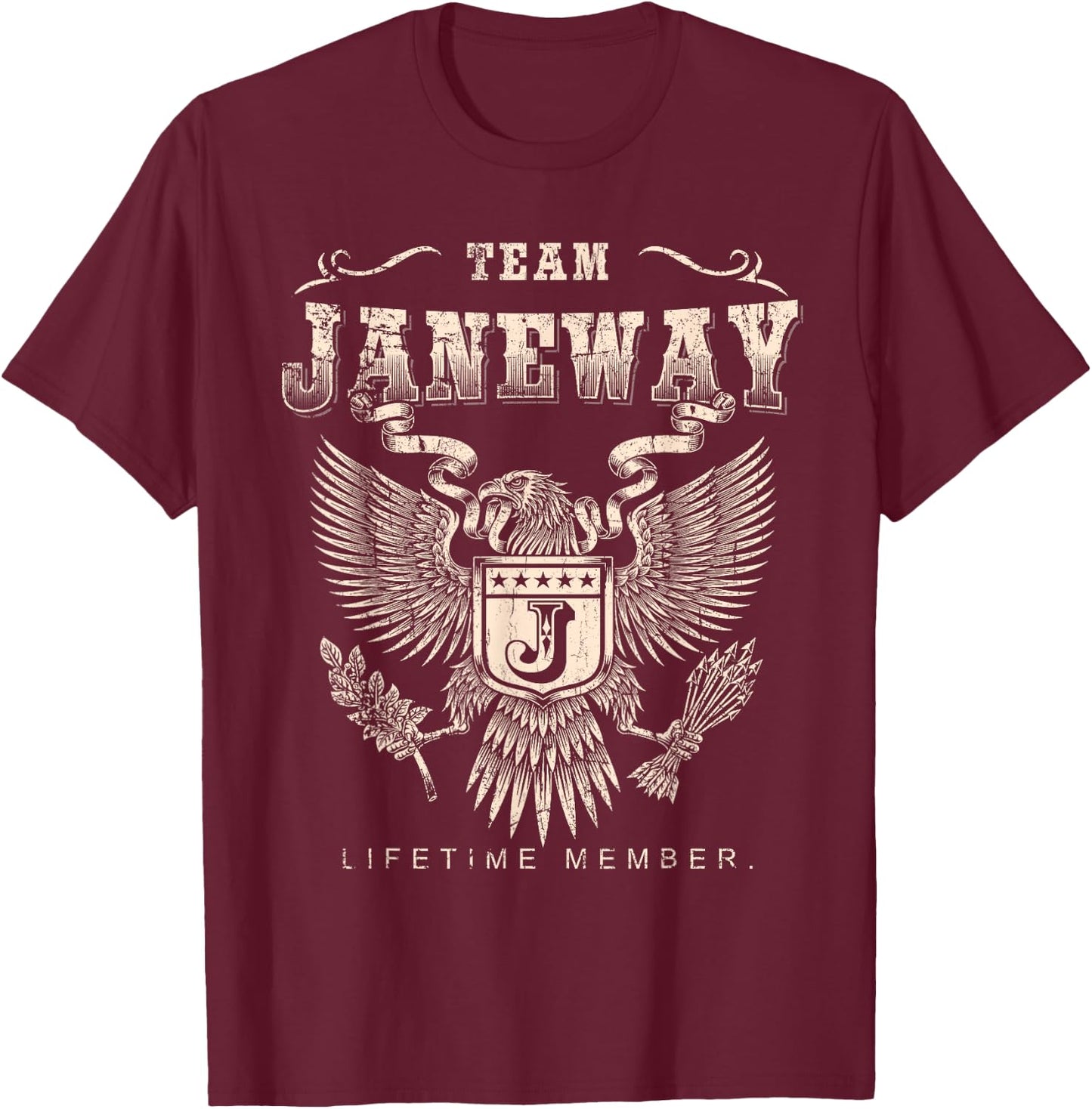 Team Janeway Lifetime Member - Janeway Name T-Shirt - T-Shirt | Maroon