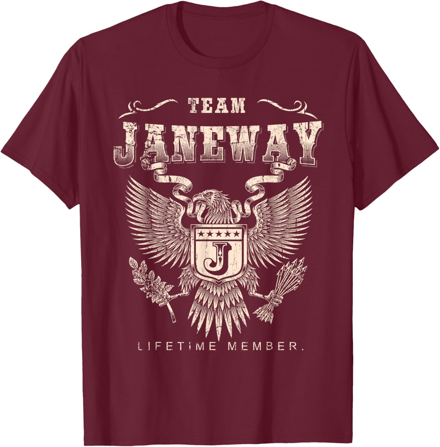 Team Janeway Lifetime Member - Janeway Name T-Shirt - T-Shirt | Maroon