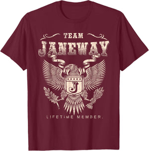 Team Janeway Lifetime Member - Janeway Name T-Shirt - T-Shirt | Maroon
