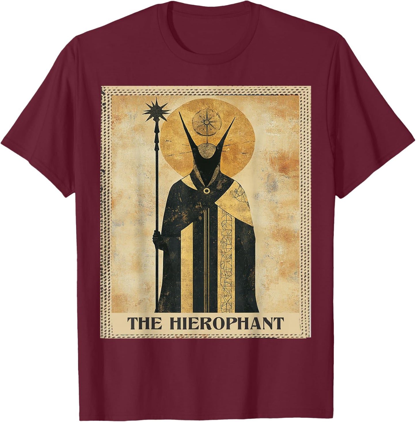 Witch Tarot Card The Hierophant T-Shirt - T-Shirt | Maroon
