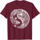 Yin And Yang Retro Japanese Koi Fish T-Shirt - T-Shirt | Maroon
