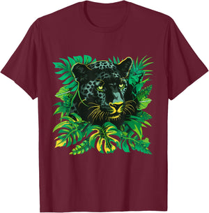 Panther Drawing Animal Art Portrait Nature Panther Lover T-Shirt - T-Shirt | Maroon