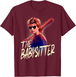 Netflix Stranger Things Steve The Babysitter Portrait T-Shirt - T-Shirt | Maroon