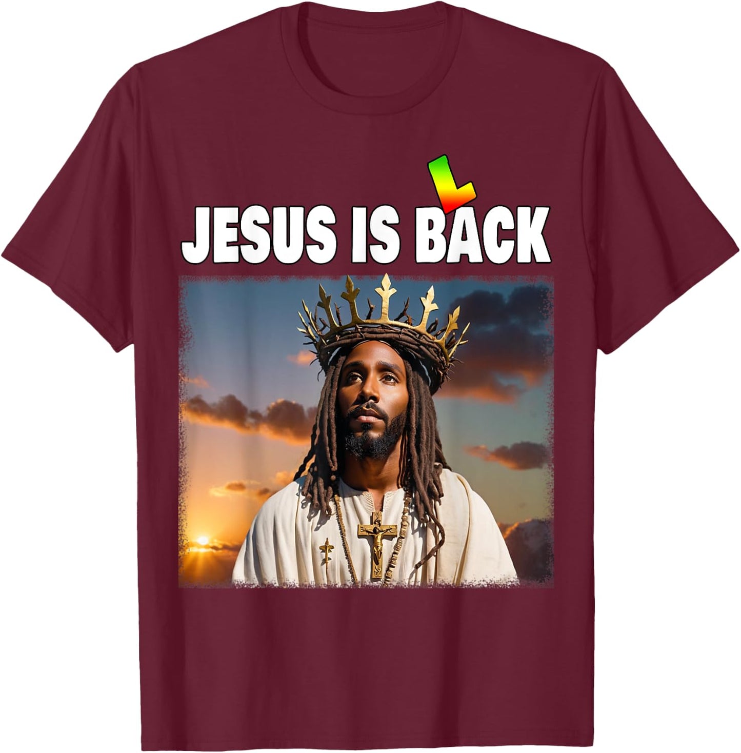 Black History Jesus T-Shirt - T-Shirt | Maroon