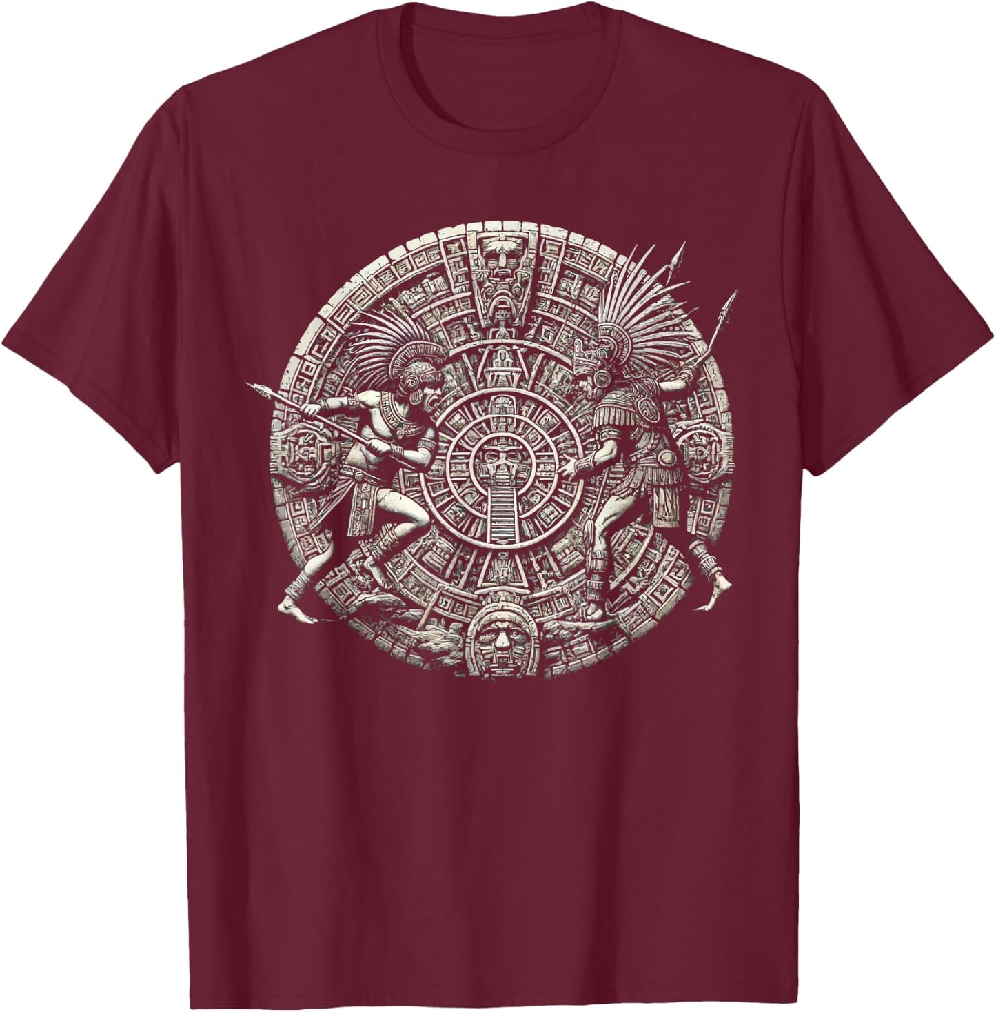 Aztec Warrior Mayan Indigenous Mexican Aztec Jaguar T-Shirt - T-Shirt | Maroon