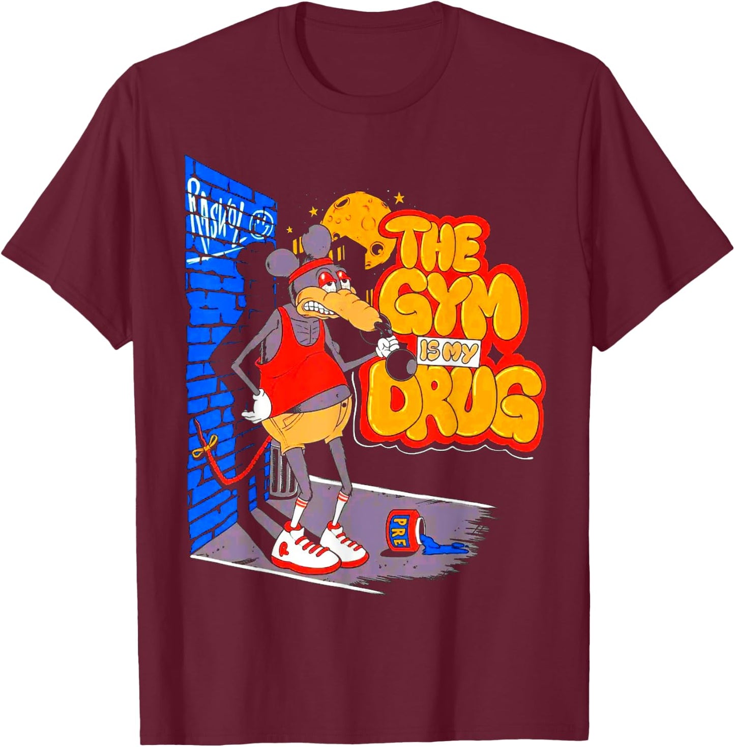 The Gym Is My Drug Funny Weightlifting Bodybuilding Fitness T-Shirt - T-Shirt | Maroon