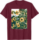 Floral Sunflower Streetwear Aesthetic Fashion Small T-Shirt - T-Shirt | Maroon