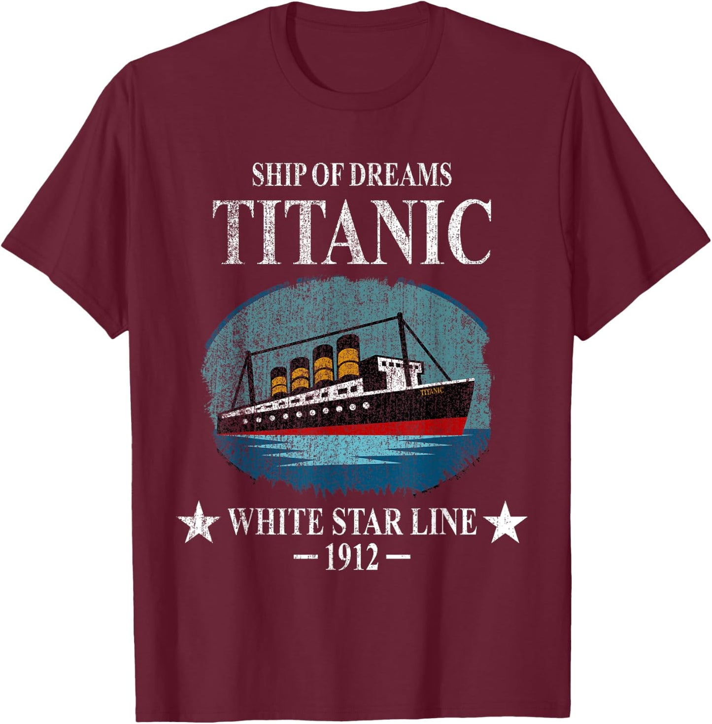 RMS TITANIC Ship Sailing Boat Ship 1912 Boys Girl Kids T-Shirt - T-Shirt | Maroon